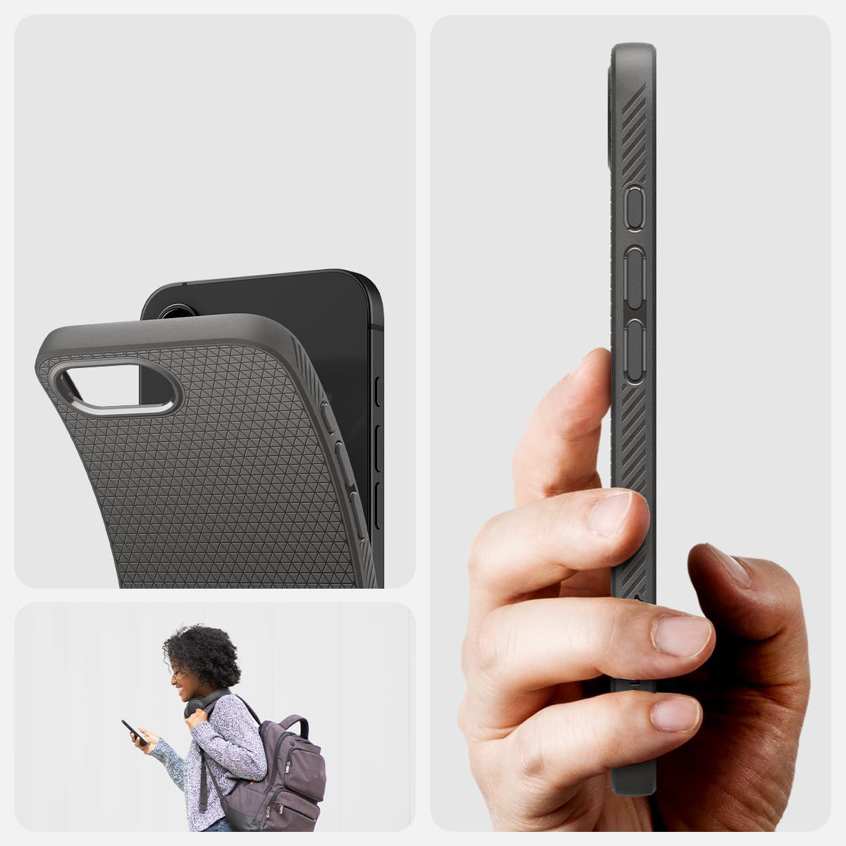 Etui Spigen Liquid Air do iPhone 16e, szare